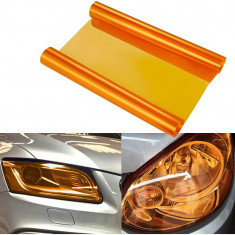 Folie protectie faruri stopuri auto - Orange (pret m liniar)