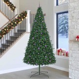 vidaXL Brad de Crăciun cu lumini decorative cu coarde Verde 400 cm PVC 3394822