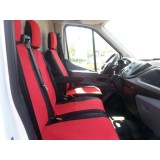 2+1 Huse Scaune pentru FORD TRANSIT 2013+ Microbuze Negru Rosu Textil