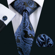Set cravata + batista + butoni - matase naturala 100% - model 4 foto