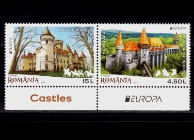 ✅RO 2017 LP 2142 &amp;quot;Europa-Castele&amp;quot; , serie cu punte tip II, MNH foto