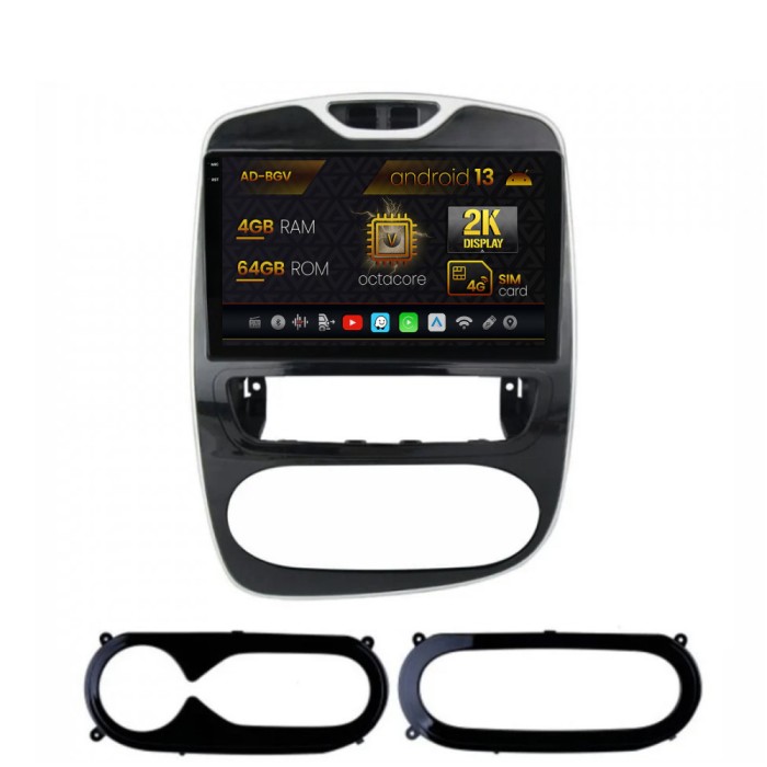 Navigatie Renault Clio IV (2016-2019), Android 13, V-Octacore 4GB RAM + 64GB ROM, 9 Inch - AD-BGV9004+AD-BGRKIT369-1619