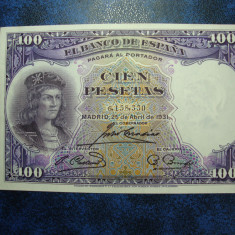 SPANIA 100 PESETAS 1931 AUNC