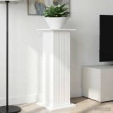 vidaXL Suport pentru plante 2 pcs Alb foarte lucios Lemn prelucrat 899771