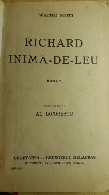 myh 535f - RICHARD INIMA DE LEU - WALTER SCOTT - ED 1941 foto