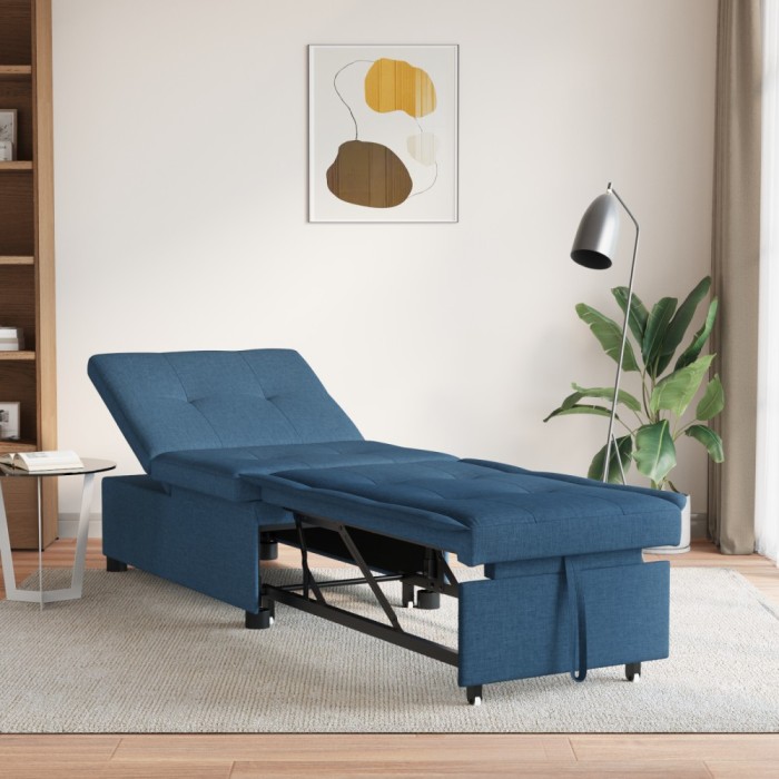 vidaXL Canapea 3 &icirc;n 1 extensibilă din material albastru