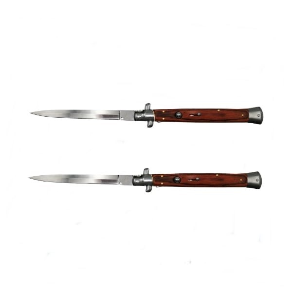 Set 2 Bricege automate, Italian Blade, Stiletto, DEPOX&reg;, otel inoxidabil, 33 cm, husa inclusa, maro