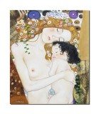 Cumpara ieftin Tablou celebru pictat manual, Dragoste materna, 60x50cm ulei pe panza, reproducere Gustav Klimt