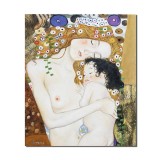 Tablou celebru pictat manual, Dragoste materna, 60x50cm ulei pe panza, reproducere Gustav Klimt