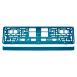 Suport numar inmatriculare turcoaz metalizat AMiO pentru montaj placuta auto, montare usoara cu banda cu clips, fara gaurire, compatibila cu orice