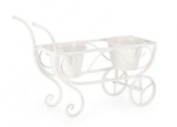 Cumpara ieftin Suport flori otel alb patinat Emily 48x19x31 cm