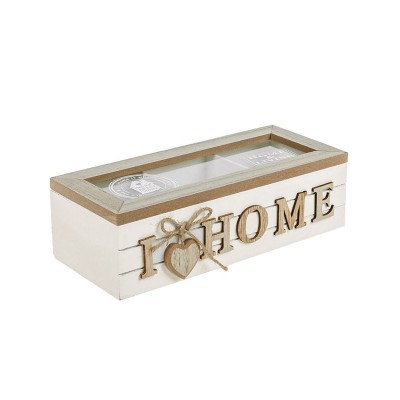 Cutie depozitare, decorativa, cu mesaj I Love Home, 24x10 cm, Lemn, ATU-081212 foto