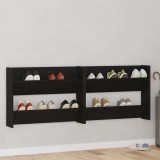 vidaXL Dulapuri pentru pantofi de perete cu raft Altele 2 pcs Stejar negru