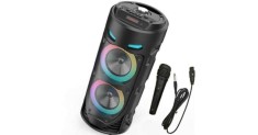 Boxa portabila cu doua difuzoare, karaoke, MP3, USB, Bluetooth, Radio FM, foto