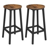 Cumpara ieftin Set 2 scaune de bucatarie/bar, Artool, pal si otel, maro rustic, negru, 32x65 cm