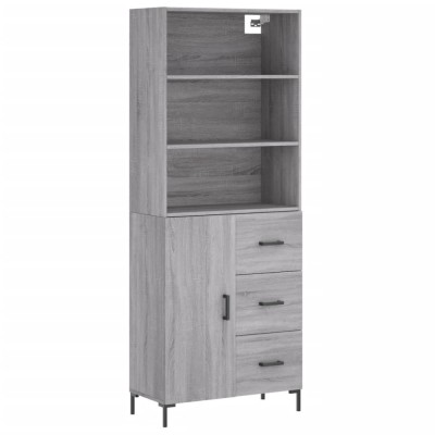Dulap inalt, gri sonoma, 69,5x34x180 cm, lemn compozit foto