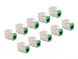 Set 10 buc modul keystone RJ45 LSA Cat.6A toolfree Verde, Delock 88116