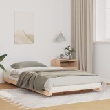 vidaXL Cadru de pat de podea Maro 90 x 200 cm Lemn masiv de pin