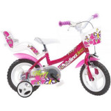 Bicicleta copii 12inch, pentru copii 3-5 ani, flappy fuchsia 126RL-02-FU Dino Bikes