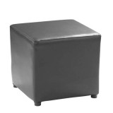 Cumpara ieftin Taburet piele ecologica neagra Niki 36x36x36 cm