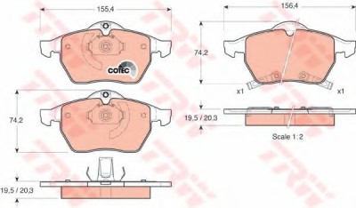 Set placute frana,frana disc SAAB 9-3 Cabriolet (YS3D) (1998 - 2003) TRW GDB1342 foto