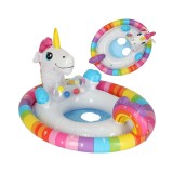 Colac de inot Intex, gonflabil, cu scaun pentru bebelusi, model unicorn, multicolor