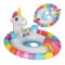 Colac de inot Intex, gonflabil, cu scaun pentru bebelusi, model unicorn, multicolor