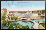 Baia Ocna (Sibiului) - Bad Salzburg - Lacurile Horia, Closca si Crisan - 1927 - printata, color, circulata la Bucuresti, 3 timbre intacte, Necirculata, Fotografie, Ocna Sibiului