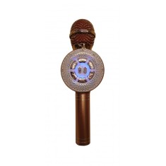 Microfon party , 1 difuzor , bluetooth , cititor stick , card , karaoke style , Premium Quality , auriu rose