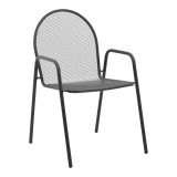 Cumpara ieftin Scaun de gradina Tarete stivuibil metal negru 55x64x86.5 cm