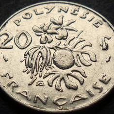 Moneda exotica 20 FRANCI - POLYNESIE / POLINEZIA FRANCEZA, anul 1991 * cod 3459