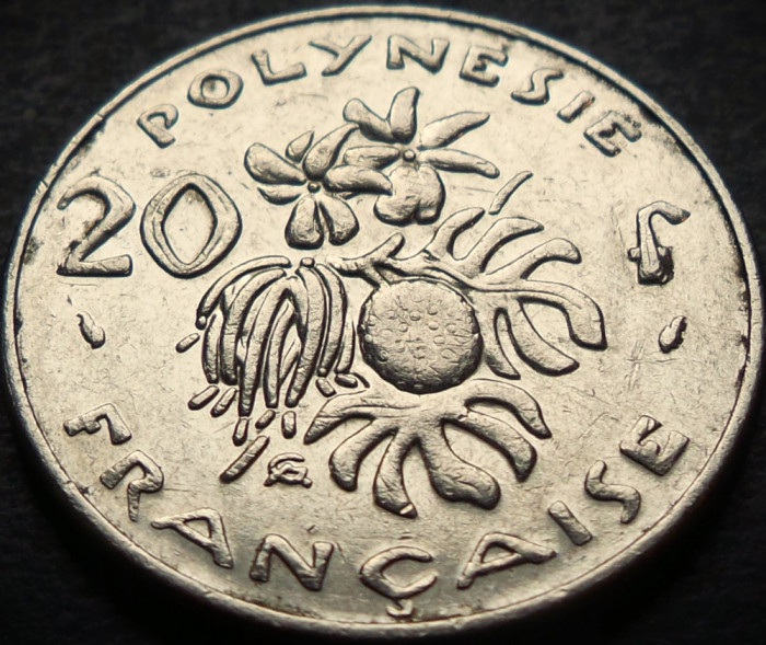 Moneda exotica 20 FRANCI - POLYNESIE / POLINEZIA FRANCEZA, anul 1991 * cod 3459