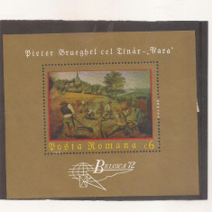 LP 792 Romania -1972-BELGICA 72 COLITA DANTELATA, nestampilat