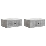 vidaXL Dulap de noapte cu sertar 2 pcs Gri Beton 49 x 34,5 x 20 cm 897942