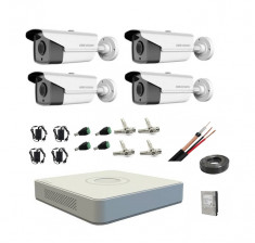 Kit complet 4 camere supraveghere exterior Hikvision 1080P 80 m IR hard 1tb SafetyGuard Surveillance foto