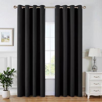 Set 2 Bucati Draperie,Tip Blackout, 140 x 200 cm, Negru - CN foto