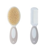 Set pentru ingrijire bebelusi, pieptene si perie extra moale, material netoxic, 0% BPA, Bej, JMB-BBL7293