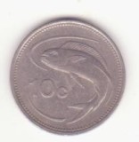 Malta 10 cenți 1991, primul an de batere.