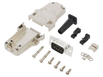 Conector D-Sub 9-Pin Tată Drept Lipire pe Cablu foto