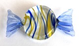 Bomboana decorativa mare din sticla de Murano, lungime 8 cm