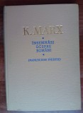 Myh 311f - K Marx - Insemnari despre romani - Manuscrise inedite - ed 1964