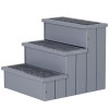 PawHut Scară Ajutor C&acirc;ini 3 Trepte Antiderapante cu Depozitare, 40.5x44.5x38cm, Gri | Aosom Romania