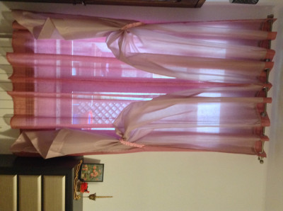 Vand set draperie cu perdea , culoare roz , nefolosit :) foto
