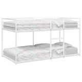 Cumpara ieftin Pat supraetajat fără saltea alb 100x190 cm oțel