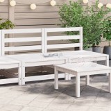 Set 2 Canapele Gradina Lemn, 70x70x67cm, Alb - Canapea Exterior Fara Cotiere, Design Modular, Confortabila, Pin Masiv