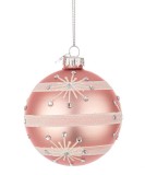 Set 12 globuri sticla roz auriu Glimmer 8 cm