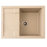 Chiuveta bucatarie din granit ANILA Flow, 1 cuva cu scurgator, Sahara
