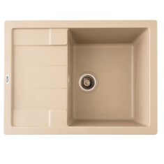 Chiuveta bucatarie din granit ANILA Flow, 1 cuva cu scurgator, Sahara