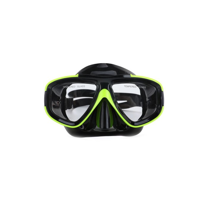 Masca de inot pentru copii, +12 ani, Negru/Verde, PVC, ATU-V1082