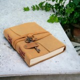 Agenda Jurnal din piele camel cu cheie